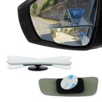 LivTee Blind Spot Mirror, Rectangular Shaped HD Glass Frameless Convex Rear View Mirror with wide angle Adjustable Stick for Cars SUV and Trucks, Pack of 2