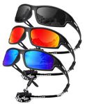NSSIW Polarized Sunglasses-for-Men-Women Sports Mens-Sunglasses: Wrap Around Sun Glasses UV400 Running Fishing Golf 3 Packs
