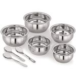 iVBOX Big-8Pcs Handi 22-Gauge Heavy Steel Flat-Bottom Cookware Set, Silver