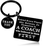 Coach Thank You Basketball Coach Gift Appreciation Keychain for Hockey Baseball Soccer Coach Teacher, Black