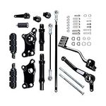 Compatible with Harley Sportster XL883 XL1200 1991-2003 Forward Controls Kit Black Pegs Levers Linkage