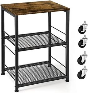 OYEAL Night Stand Industrial End Table with Storage Shelf Farmhouse Sofa Side Table for Small Spaces, Bedside Table for Living Room Bedroom, Stable Metal Frame,Rustic Brown