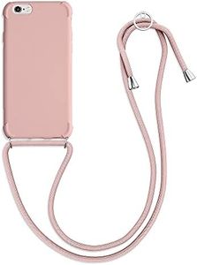 kwmobile Custodia Compatibile con Apple iPhone 6 / 6S Cover - Back Case in Silicone TPU - Protezione Smartphone con Cordino - madre perla