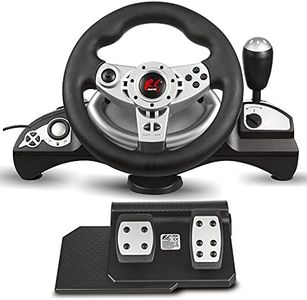 NanoRS RS700 Gaming Rennlenkrad 270° Lenkbereich Ganghebel Gas- und Bremspedal Vibrationen 7 in 1 Lenkrad Kompatibel mit PS 4 / PS3 / Xbox ONE/Xbox One S/PC (X-Input/D-Input) / Android