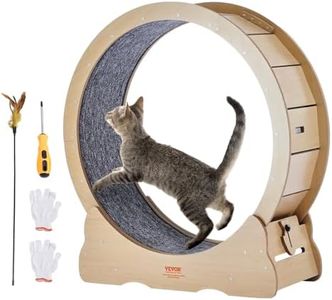 VEVOR Cat Exercise Wheel, Large Cat Treadmill Wheel for Indoor Cats, 35.8 inch Cat Running Wheel with Detachable Carpet and Cat Teaser for Running/Walking/Training, Suitable for Most Cats