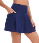 Jhsnjnr Womens Skirts High Waist Tummy Control Swimwear Beach Tennis Skirt with Shorts Sports Golf Skorts Navy Blue