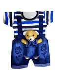 Tendercare Baby boy & Baby Girl Denim Dungaree Set with Tshirt || Baby boy Dresses for 0-6 Months (Blue:Black, 3-6 Months)