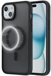 Anker for iPhone 15 Phone Case: Magnetic Matte Textured Military Grade Drop Protection Translucent Cell Phone Cover - Slim Rugged Durable Shockproof Protective Bumper Cases(Black)