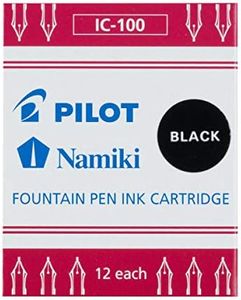 PILOT Namiki IC100 Fountain Pen Ink Cartridges, Black, 12-Pack (69100)