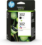 HP X4D37AE 302 Original Ink Cartridges, Black and Tri-color, 2 Count (Pack of 1)