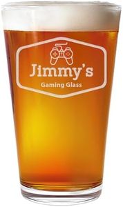 Personalized Etched 16oz Pint Beer Glass, Roberts - Custom Engraved Gifts for Men, Customized Pint Glasses, Dad Drinking Birthday Glasses, Gifts for Him, Roberts