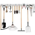 zacurter Garden Tool Rack Garage Tool Organizer Wall Mount Garden Tool Holder Yard Tool Hangers Heavy-Duty Hook Wall Storage Rack Holds Garden Tools, Shovels, Rakes, Hoses, Ropes (64 inches/160cm)