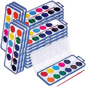 Neliblu Water color Paint Set for Kids - Bulk Watercolor Paint Set of 36 - Washable Watercolor Paints in 12 Colors - Ideal Fun and Learning Tool for Kids at Home and School - Paintbrush Included- New
