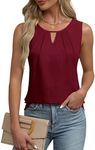 Blooming Jelly Womens Summer Tank Top Sleeveless Business Casual Top Basic Spring Work Blouse 2025 (2XL, Berry Red)