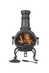 MURCIA MED STEEL CHIMENEA WITH GRILL