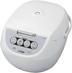 TIGER JBV-A10U 5.5-Cup (Uncooked) Micom Rice Cooker with Food Steamer Basket, White