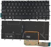 Laptop Replacement US Layout with Backlit Keyboard for Dell XPS 13 9370 9380 9370 9380 Black