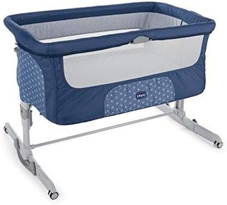 Chicco Next2Me Dream Culla Neonato Fianco Letto per Cosleeping, Lettino Neonati con Materasso, Modalità Dondolo, Spondina Apribile, 11 Altezze, 4 Ruote e Borsa da Viaggio, 0-6 Mesi, 9 Kg, Blu