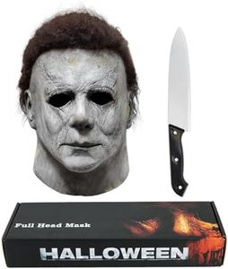 Kseyic Mascara Michael Myers Mask,Halloween Horror Cosplay Costume Props Máscara de Látex de Cabeza Completa(C)