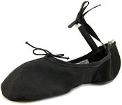 BLOCH Women's Pump Split Sole Canvas Ballet Shoe/Slipper Dance, Black, 7.5 B US