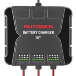 AUTOGEN 3-Bank Smart Marine Battery Charger, 12V 30A (10A/Bank) Waterproof Onboard Boat Charger, Battery Maintainer and Desulfator for Deep-Cylce, AGM and Lithium(LiFePO4) Batteries