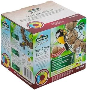 Dehner Natura Premium albóndigas de Grasa sin Red, de Insectos, ricas en proteínas y energía, para Aves Silvestres Todo el año, 100 Piezas de 90g (9kg), Caja certificada FSC