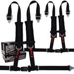 4 Point Harness with 2 Inch Padding (Ez Buckle Technology) (Black (Pair))