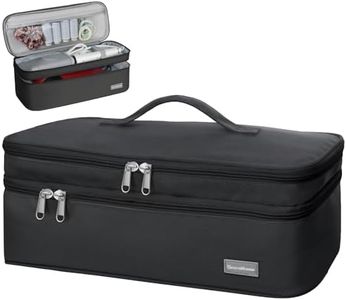 SEPWIK Double-Layer Travel Storage Bag Compatible with Dyson Hair Dryer and Attachments, Portable Carrying Case for Hair Dryer Brush/Volumizer/Styler/Hot Tools Scandihome Series, Black(Bag Only)