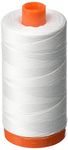 Aurifil 50wt 1,422yd-White, Cotton, White, 1422 yd