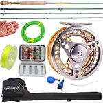 Sougayilang Fly Fishing Rod Reel Combos with Lightweight Portable Fly Rod and Fly Reel,Fly Fishing Complete Starter Package(Golden-7/8)