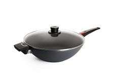 Woll 11034DPL Induktion Diamond Lite Wok Mixing Lid Inductive Diameter 34 cm Height 11 cm Suitable for All Types of cookers, cast Aluminium pan, Oven-Safe, Anthracite, Black
