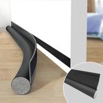 HKDZ Draft Excluder for Doors, 37.8 Inches Draught Excluder for Doors, Noise Blocker Door Draft Excluder Blocker Washable Dust Proof Removable Adjustable Door Sweeps Black