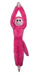 EcoBuddiez Tree Huggers - Pink Squirrel Monkey from Deluxebase. Small 55cm Hanging Soft Toy made from Recycled Plastic Bottles. Eco-friendly soft and cuddly plush toy and perfect cuddly gift for kids.