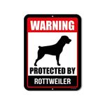 Honey Dew Gifts, Warning Protected By Rottweiler, Beware of Dog Aluminum Sign, 9 Inch by 12 Inch, Property Sign, HDG-1063