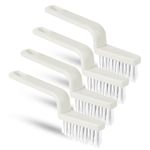 4pcs Grout Cleaner Brushes, V Shape Stiff Bristle Crevice Cleaning Brush Shower Scrub Tool for Tile Floors, Tracks, Door Slot, Bathroom, Kitchen, Windows (White)