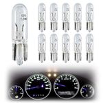 10 Pieces Car Dashboard Instrument Panel Bulbs 12V 1.2W W2x4.6D Warm White Truck Lorry Speedo Instrument Replacement Bulbs Small Capless T5 Light Bulbs Car Panel Lamp Auto Wedge Dashboard Lamp