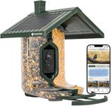 Scout Wi-Fi Solar Powered Smart Bird Feeder - Automatically Captures HD Pictures and Videos! Best Gift for Bird Watchers! Dual Seed Chamber - Feather Snap