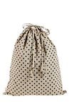 Kanyoga Cotton Laundry Bags For Clothes | Polka Dots Printed Multipurpose Travel Washing Clothes Bag (Beige & Blue-38 L X 38 W Cm)