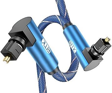 EMK 90 Degree to 90 Degree Optical Audio Cable, 360 Degree Swivel Adjustable Right Angled on Both Ends Optical Cable for Home Theater, Sound bar, TV, PS4, Xbox & More(9.8ft/3m)