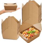 To Go Boxes, 80 PCS 27oz / 800ml Kraft Paper Food Take Out Boxes, Oil Proof Takeout Containers, Disposable Food Tray for Onion Rings Fries Hot Dog Popcorn Chips, Birthday Party Treats