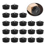 FIGFYOU 30Pcs Round Black Rubber Feet, 1" Rubber Bumper Feet with Stainless Washer and Screws Anti-Slip Furniture Pads Cutting Board Rubber Feet Floor Protector for Cabinet Desk Tables (25*23*9mm)