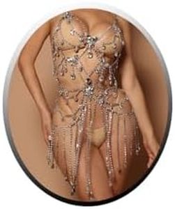 STONEFANS Butterfly Tassel Body Chain Skirt Silver Sexy Rhinestone Bra Chain Dress Adjustable Crystal Body Jewelry Rave for Women And Girls