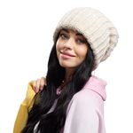 Slouch Winter Beanie Hat Oversized - Soft Baggy Chunky Knit Hat - Warm Thick Beanie Cap for Men and Women (Beige)