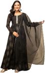 FIORRA Women's Black Georgette Prin