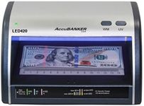 New AccuBANKER Cash + Card Counterfeit Detector LED420 Money Checker with Superbright LEDs Ultraviolet & Size Detection