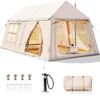 8-10 Person Large Inflatable Tents for Camping, Blow Up Tent House 2 Rooms, 4 Season Hot Tent with Stove Jack & AC Ports, Glamping Camping Tents for Outdoors, Easy Setup with Air Pump