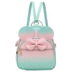 KL928 Girls Bowknot Polka Dot Cute Mini Backpack Small Daypacks Convertible Shoulder Bag Purse for Women, Light Pink#apple Green, Small, Casual