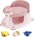 Baby Bath Seat for Babies 6 Months & Up, Bath Seats for Babies Sitting Up, Non-Slip Toddler Bath Seat, Baby Bathtub Seat with Suction Cup, Pink