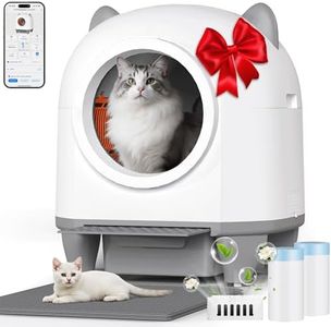 TRIUMPHKEY Litiere Chat Autonettoyante,90L,XXL,Design Oreilles de Chat,Contrôle par APP,3 X Désodorisatio,9 Capteurs,Suivi de la Santé par IA,pour Plusieurs Chats Bac à Litière Automatique