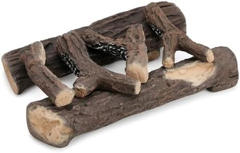Stanbroil Extra Large Ceramic Gas Logs, 6 Piece Set of Decoration Ceramic Wood Logs for All Types of Ventless, Gel, Ethanol, Electric, Gas Inserts, Propane, Indoor or Outdoor Fireplaces & Fire Pits